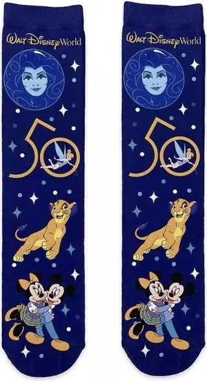 Disney 50th Anniversary Dress Socks with Mickey Alice in Wonderland Simba Remy Tinkerbell and more