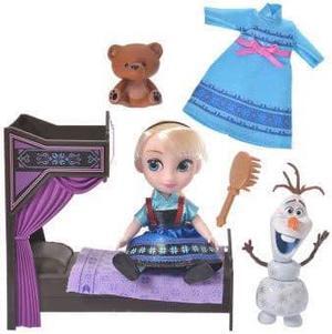 Disney Animators Collection Doll Mini Playset Elsa and Olaf Bed Set