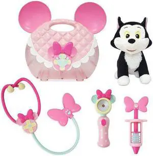 Disney Minnie Mouse 7 Piece Vet Playset including Figaro Kitty Cat