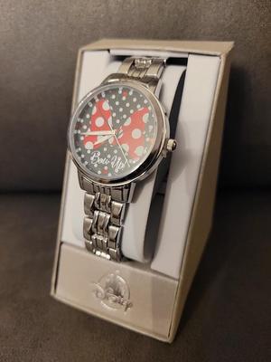 Disney Minnie Mouse Bow Up Polka Dot Watch
