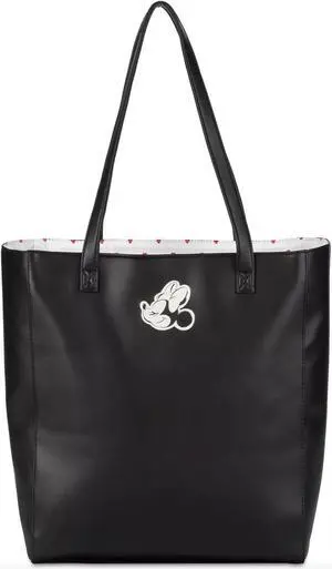 Disney Minnie Mouse Faux Suede Tote Black Bag
