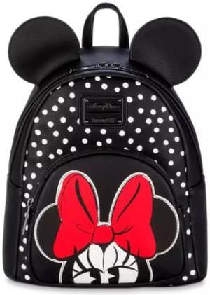 Disney Minnie Mouse Polka Dot Loungefly Faux Leather Mini Backpack
