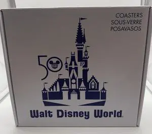 Disney Parks Walt Disney World 50th Castle Magic Kingdom Coaster Set New W Box