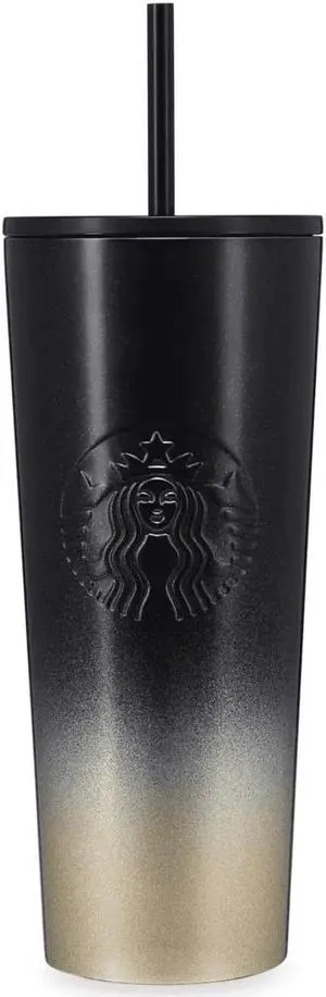 Disney Parks WDW 50th Magical Black Gold Starbucks Stainless Steel Tumbler New