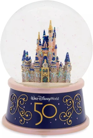 Disney Walt Disney World 50th Celebration Castle Snowglobe Water Globe Disney Walt Disney World 50th Celebration Castle Snowglobe Water Globe