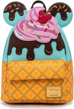 Loungefly x Disney Mickey and Minnie Mouse Sweets Ice Cream Mini Backpack