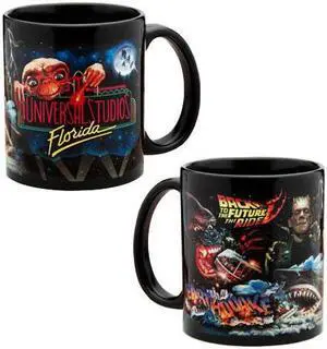 Universal Studios Florida Retro Marquee Collectible Mug Back to the Future E.T.