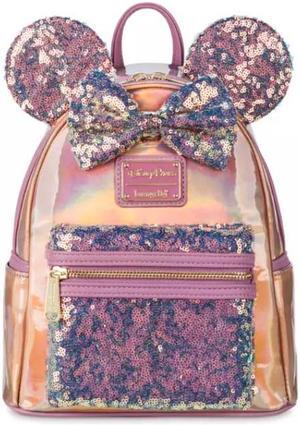 Disney Walt Disney World 50Th Minnie Pink Earidescent Backpack