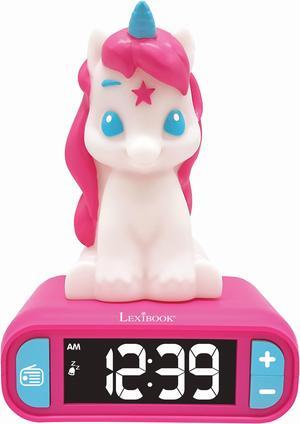 Lexibook -  Alarm Clock with Unicorn Night Light with 3D design and sound effects