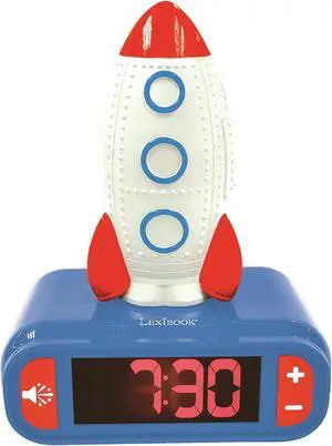 Lexibook Alarm Clock with Rocket 3D design Night Light and sound effects - RL800SPC