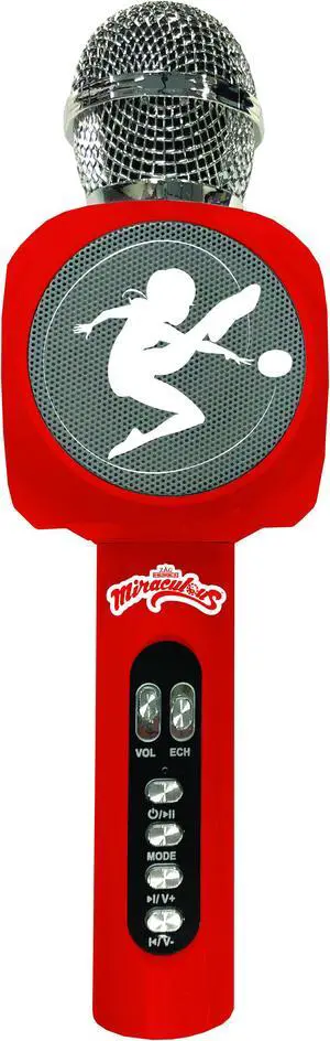 Lexibook Miraculous Bluetooth® Karaoke Microphone with speaker, lights and voice changer function - MIC260MI