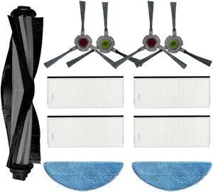 Main Brush,side Brush, Filter Screen & Mop Cloth For Yeedi K650 Robot