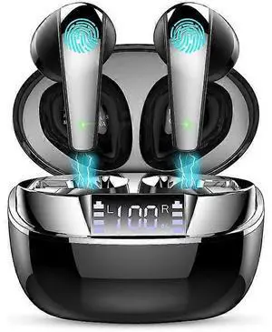 Bluetooth 5.3 Wireless Earbuds, 35H Playtime, Dual Mic Noise Cancelling HiFi Stereo Sport Earphones (Black) Bluetooth 5.3 Wireless Earbuds, 35H Playtime, Dual Mic Noise Cancelling HiFi Stereo Sport Earphones (Black)