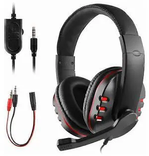 Wired Gaming Headset with Noise-Cancelling Mic for PS4, Xbox One, PC, Switch - Black Wired Gaming Headset with Noise-Cancelling Mic for PS4, Xbox One, PC, Switch - Black