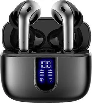 X08 True Wireless Earbuds, 60H Playback, LED Display, IPX5 Waterproof, Wireless Charging