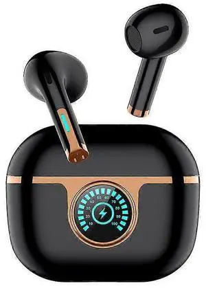 Wireless Earbuds Bluetooth 5.3, LED Display, Fast Charging, Waterproof In-Ear Headphones (Black)