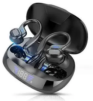 TWS Bluetooth 5.0 Sport Earbuds with LED Display, Touch Control & Noise Reduction (Black)