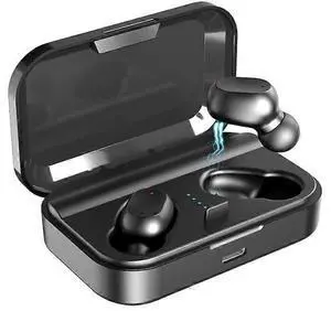 Bluetooth 5.0 Wireless Earbuds, 90H Playback, 2000mAh Charging Case, Noise Reduction, Sweatproof (Black)
