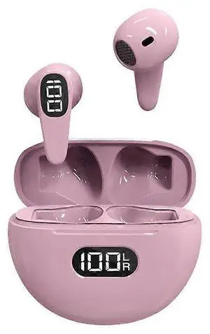 Bluetooth 5.3 Wireless Headphones, ENC Noise Cancelling, Pink Sports Earbuds