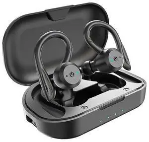 BE 1032 True Wireless Earbuds, Bluetooth 5.0 IPX7 Waterproof, 22H Playtime with Charging Case, Black