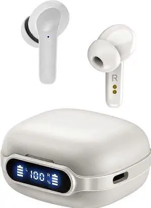 Wireless Bluetooth Earbuds, HiFi Stereo Bass, Noise Canceling Mic, IPX7 Waterproof, 50H Playtime Wireless Bluetooth Earbuds, HiFi Stereo Bass, Noise Canceling Mic, IPX7 Waterproof, 50H Playtime