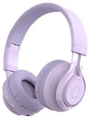 RGB Halo Wired Headphones, 9H Battery, Bluetooth 5.0 & 3.5mm Cable, Purple