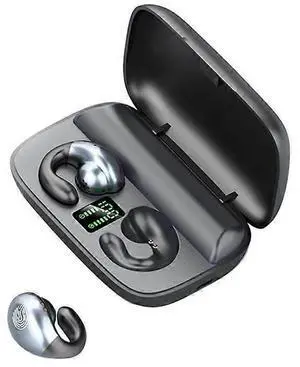 Lightweight Wireless Bone Conduction Headphones for Small Ears, Open Ear Clip Design, 5H Playback, IPX Waterproof - Black Lightweight Wireless Bone Conduction Headphones for Small Ears, Open Ear Clip Design, 5H Playback, IPX Waterproof - Black