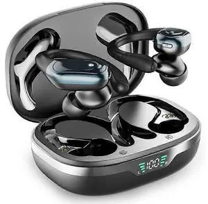 Black Bluetooth Earbuds 60H Playback, Noise Cancelling Wireless Headphones with LED Display & Charging Case Black Bluetooth Earbuds 60H Playback, Noise Cancelling Wireless Headphones with LED Display & Charging Case