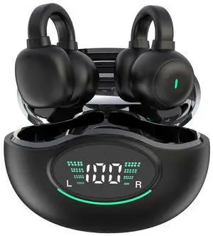 Wireless Bone Conduction Headphones Bluetooth 5.3, 42H Playtime, Open-Ear Clip Design for Running & Exercise (Black) Wireless Bone Conduction Headphones Bluetooth 5.3, 42H Playtime, Open-Ear Clip Design for Running & Exercise (Black)