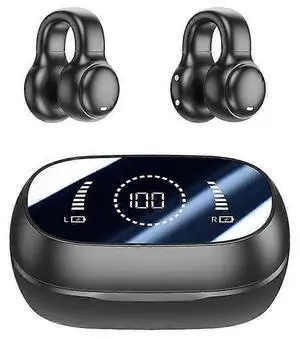 Open-Back Wireless Bone Conduction Headphones, Bluetooth 5.3 for Running & Fitness, Black Open-Back Wireless Bone Conduction Headphones, Bluetooth 5.3 for Running & Fitness, Black