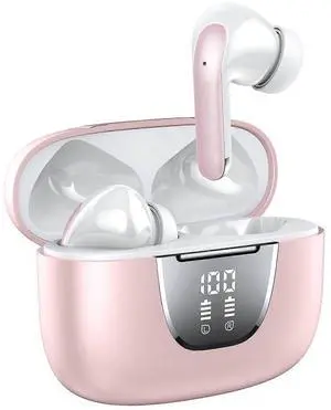 A6 Mini Bluetooth 5.3 Earbuds, 76Hrs Playtime, IPX7 Sweatproof, LED Display, Lightweight Pink A6 Mini Bluetooth 5.3 Earbuds, 76Hrs Playtime, IPX7 Sweatproof, LED Display, Lightweight Pink