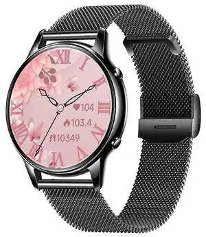 Ecocleanpath Smartwatch for Women: 1.32" AMOLED, Bluetooth Calling, Health Tracking, Round Black Design Ecocleanpath Smartwatch for Women: 1.32" AMOLED, Bluetooth Calling, Health Tracking, Round Black Design