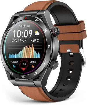 Ecocleanpath Smart Watch with Bluetooth Call, 1.39" Fitness Tracker, Blood Pressure/HR Monitor, IP67 Waterproof for Android iOS (Brown) Ecocleanpath Smart Watch with Bluetooth Call, 1.39" Fitness Tracker, Blood Pressure/HR Monitor, IP67 Waterproof for Android iOS (Brown)