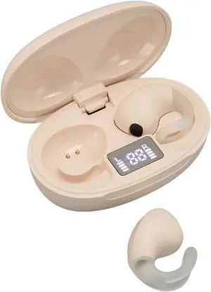 Light Yellow Open Ear Clip Headphones - Wireless, IPX4 Waterproof, 15H Playtime with Charging Case Light Yellow Open Ear Clip Headphones - Wireless, IPX4 Waterproof, 15H Playtime with Charging Case