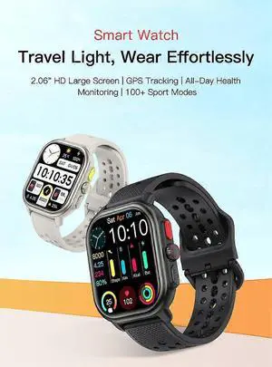 Ecocleanpath 2.06" AMOLED Smartwatch with Bluetooth Calling, 100+ Sport Modes & Health Tracking (White) Ecocleanpath 2.06" AMOLED Smartwatch with Bluetooth Calling, 100+ Sport Modes & Health Tracking (White)