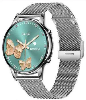 Ecocleanpath Smartwatch for Women: 1.32" AMOLED, Bluetooth Calling, Health Tracking, Silver Round Design Ecocleanpath Smartwatch for Women: 1.32" AMOLED, Bluetooth Calling, Health Tracking, Silver Round Design