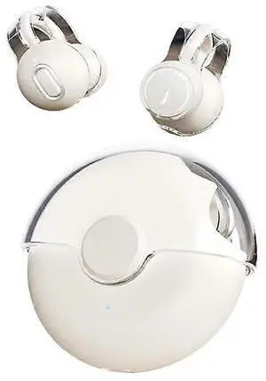 White Wireless Bluetooth 5.3 Earclip TWS Bone Conduction Headphones with 360ACS Sound & Mic White Wireless Bluetooth 5.3 Earclip TWS Bone Conduction Headphones with 360ACS Sound & Mic