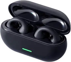 Clip-On Open Ear Bone Conduction Headphones, Wireless Sports Headset for Running, Cycling & Workouts