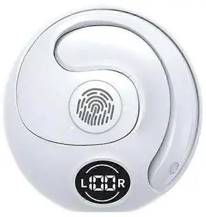 TWS Open-Ear Sports Earbuds, 5H Battery & Fast Charging, Clip-On Design for Safe Gaming & Running (White)