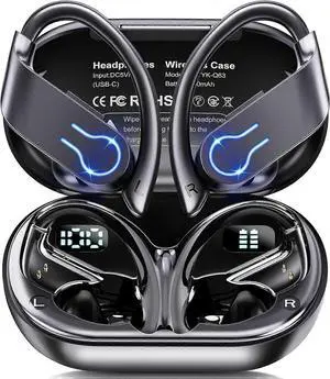 Wireless Earbuds Bluetooth 5.3, 120H Playtime, IPX7 Waterproof Sports Headphones with Earhooks & Power Display Wireless Earbuds Bluetooth 5.3, 120H Playtime, IPX7 Waterproof Sports Headphones with Earhooks & Power Display