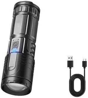 Ecocleanpath Bright Rechargeable LED Flashlight, USB-C Fast Charging, Waterproof & Multifunctional