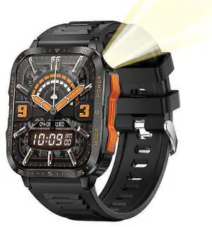 Ecocleanpath KT79 Smartwatch with Flashlight & Bluetooth Calling, 1.96" HD Fitness Tracker, 100+ Sports Modes, Waterproof (Orange) Ecocleanpath KT79 Smartwatch with Flashlight & Bluetooth Calling, 1.96" HD Fitness Tracker, 100+ Sports Modes, Waterproof (Orange)