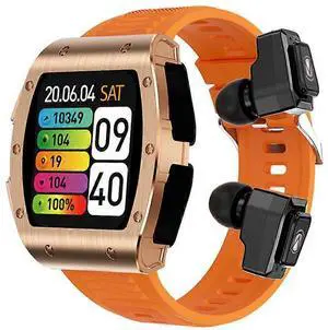 Ecocleanpath TWS 2-in-1 Smartwatch with Bluetooth Calling, Blood Oxygen Monitor & Multi-Sport Modes (Orange) Ecocleanpath TWS 2-in-1 Smartwatch with Bluetooth Calling, Blood Oxygen Monitor & Multi-Sport Modes (Orange)