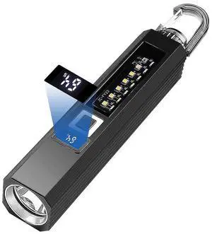 Ecocleanpath 1200 Lumen Rechargeable LED Flashlight with Magnet & Hook, 9 Modes, UV Light, COB Sidelight for Camping & Work