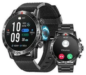 Ecocleanpath i81 Smart Watch with Motion Detection, 7-Day Battery, IP67 Waterproof, Black