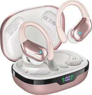 BX17 Wireless Earbuds, 80H Playback, IPX7 Waterproof, Noise Cancelling Mic, LED Power Display - Black BX17 Wireless Earbuds, 80H Playback, IPX7 Waterproof, Noise Cancelling Mic, LED Power Display - Black