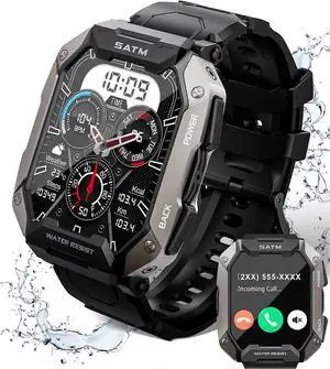 Ecocleanpath Smart Watch for Men: Bluetooth Calls, 100+ Sports Modes, IP68 Waterproof, 80-Day Battery, Health Monitor