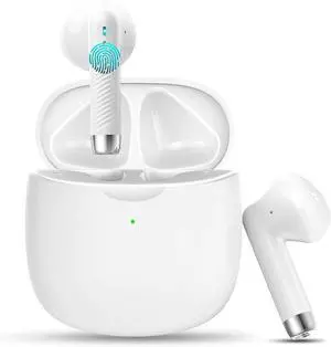 HE-055B Wireless Earbuds, Bluetooth 5.3, 32H Playtime, IP7 Waterproof, Noise Cancelling Mic, USB-C Fast Charging