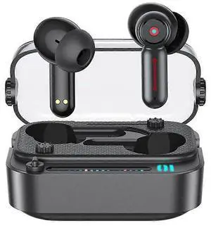 Bluetooth 5.3 Wireless Earbuds with LED Ambient Light, IPX6 Waterproof, 36H Playtime (Black)