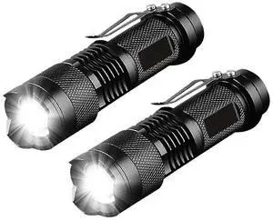 Ecocleanpath 2-Pack Mini LED Flashlight, 350 Lumens Super Bright, 3 Modes Zoomable AA Torch for Camping Fishing Outdoor Ecocleanpath 2-Pack Mini LED Flashlight, 350 Lumens Super Bright, 3 Modes Zoomable AA Torch for Camping Fishing Outdoor